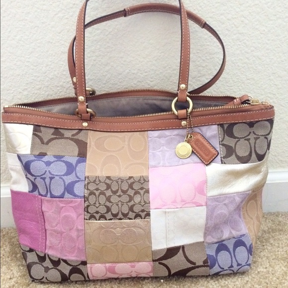 Patchwork Authentic Coach Purse Medium Tote