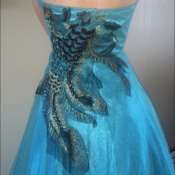 Peacock Prom Dress - Picture 3 of 4