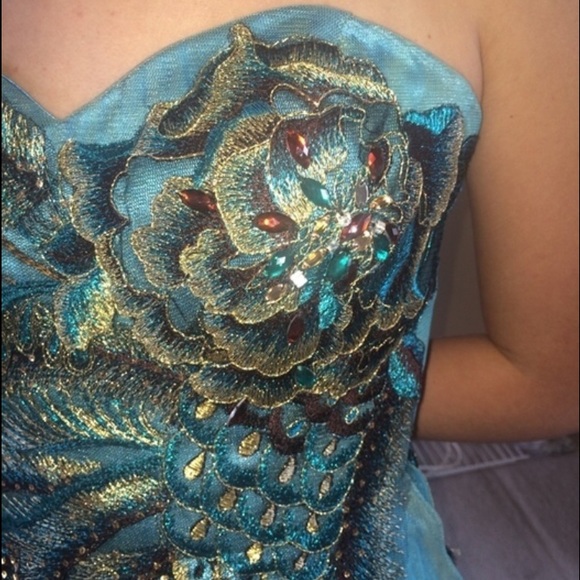 Peacock Prom Dress - Picture 4 of 4
