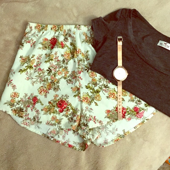 Floral High Waisted Shorts