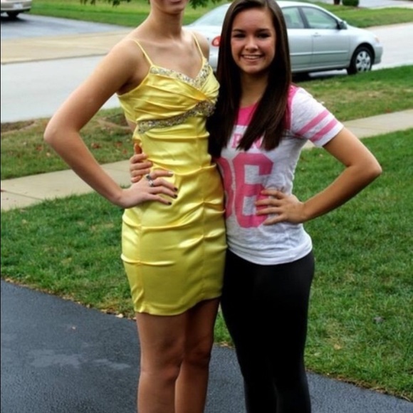 Yellow Bedazzled Dress - Picture 2 of 4