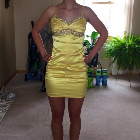 Yellow Bedazzled Dress - Picture 4 of 4