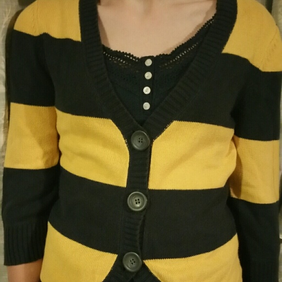 Classy yellow and black cover up sweater