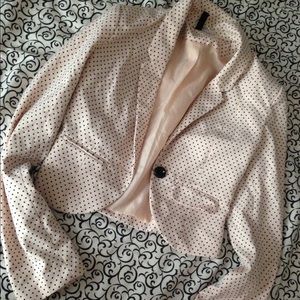 Blush pink blazer poke dot
