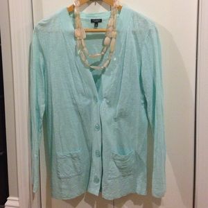 Turquoise Button Front Cardigan