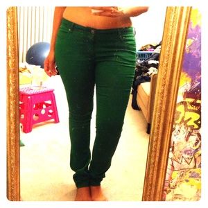 Green stretch skinnies