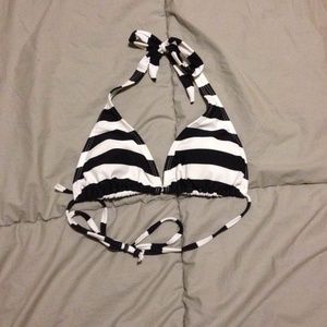 🔴Black and white striped bikini