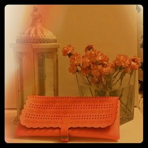 Pink neon leather clutch. Perfect for summer