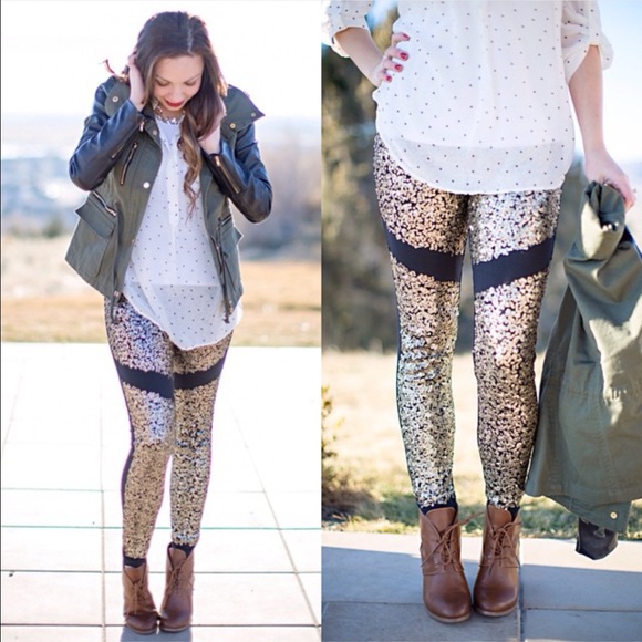 Gold Sequin Leggings