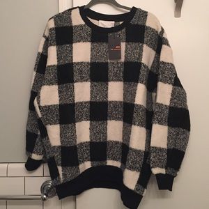 NWT JOA Los Angeles checkered sweatshirt M