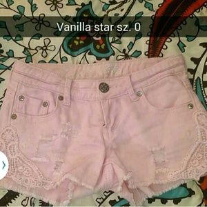Vanilla star pink  denim shorts