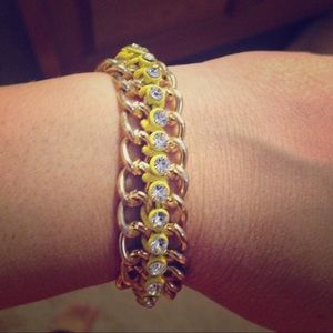 Cookie Lee Lemon Gold Weave Toggle Bracelet