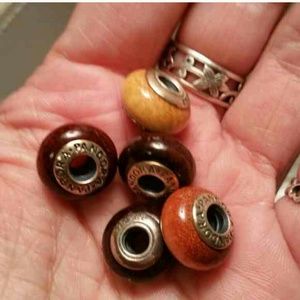 5 wood pandora charms for lolclaire5