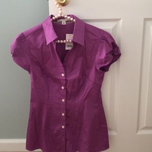 Purple shirt sleeve button down