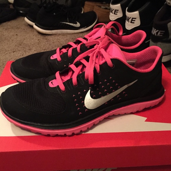 Black and Hot Pink Nikes