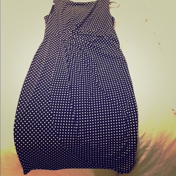 Blue and white polka dots