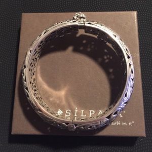 Silpada Sterling Silver Filigree Floral  Bangle