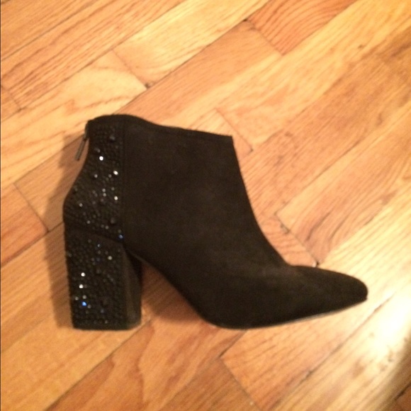 Zara Black Booties with Studded Heel