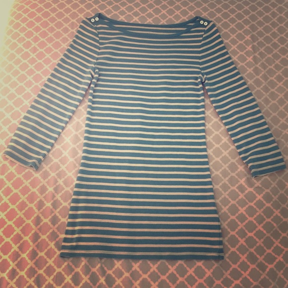 Blue and white striped top