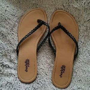Black braided sandals