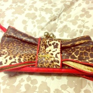 Animal print clutch hardly used.