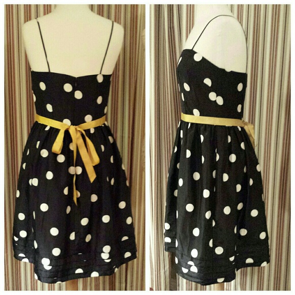 🍀VTGHP×2🍀 Navy & White Polka Dot Dress - Picture 2 of 4