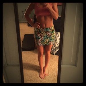Charlotte Russe multi color leopard skirt