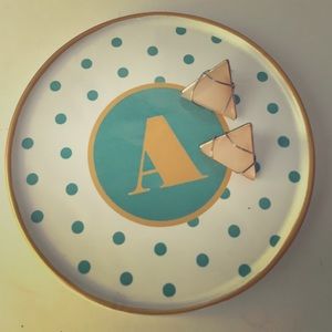 Peach triangle shaped earrings