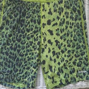Reebok spandex leopard workout shorts