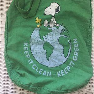 Target snoopy boho green tote bag