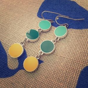 Mint, teal and daisy colored earrings