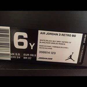 Jordan Shoes - Air Jordan 3 Retro White Cement 6Y Jordan Shoes - Air Jordan 3 Retro White Cement 6Y
