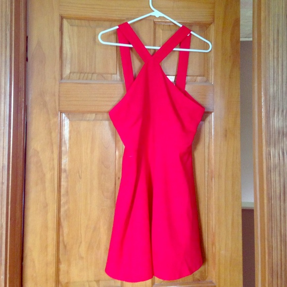 Vibrant red Forever 21 cross front dress!