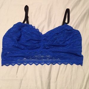 royal blue geo lace bralette