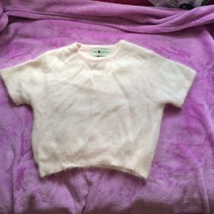 Light pink fuzzy sweater crop top!