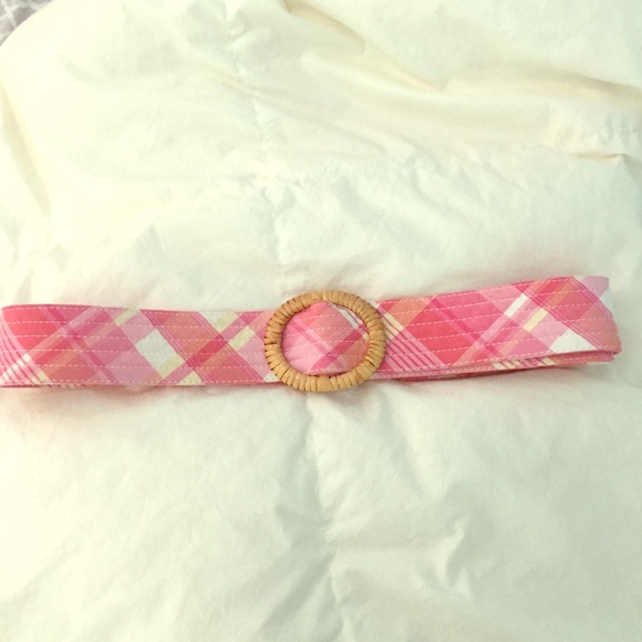 Plaid fabric belt