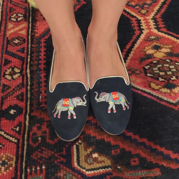 Elephant flats navy animal shoes