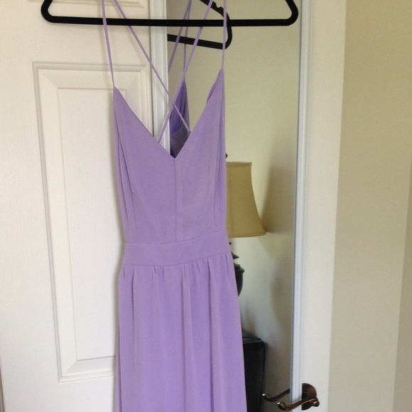 lilac backless dress