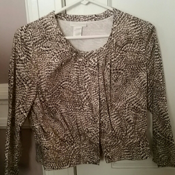 Worthington stretch jacket blazer 3/4 sleeve brown