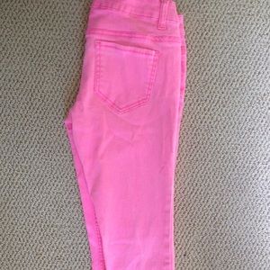 Neon pink Mossimo skinny jeans