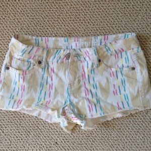 Mossimo colorful patterned jean shorts