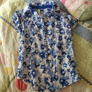 Floral Short Sleeved Flannel