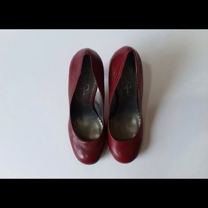 Jessica Simpson Leather Red Heels Size 9 Red Pumps
