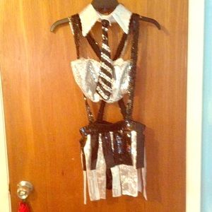 Black and white two piece costume