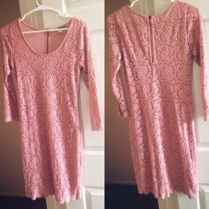 Pink lace contemporary dress.