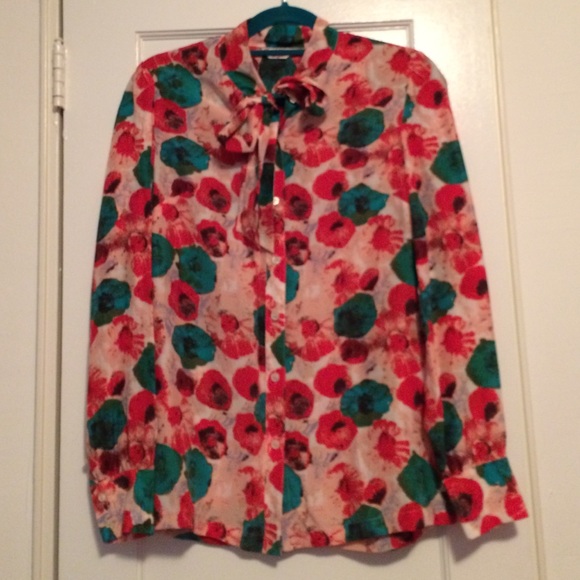 Original Penguin Floral Silk Blouse