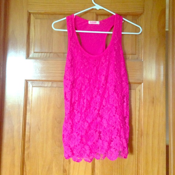 Pink lace tank!