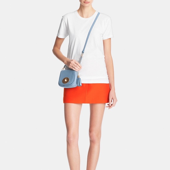 COACH liv blue mini crossbody bag in calf leather - Picture 1 of 8