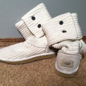 Ugg cream scrunch sweater boots