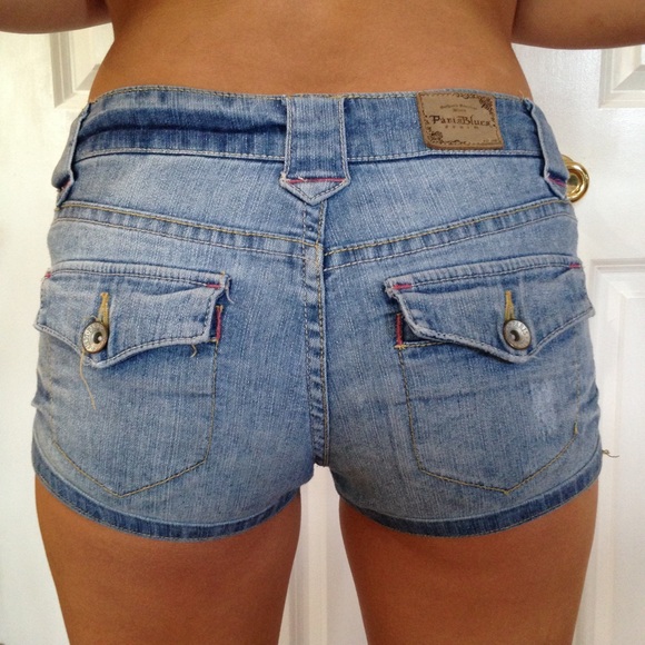 Three pairs of denim shorts